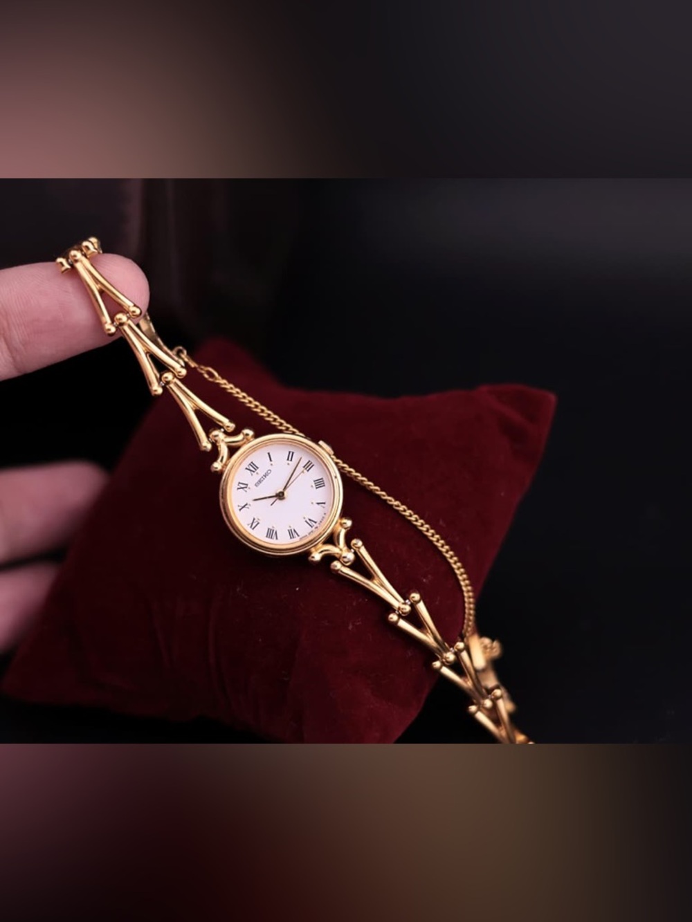 Y2k Seiko 2P21-0190 Women’s Watch [Roman Dial] Gold-Plated Case - Picture 3 of 6